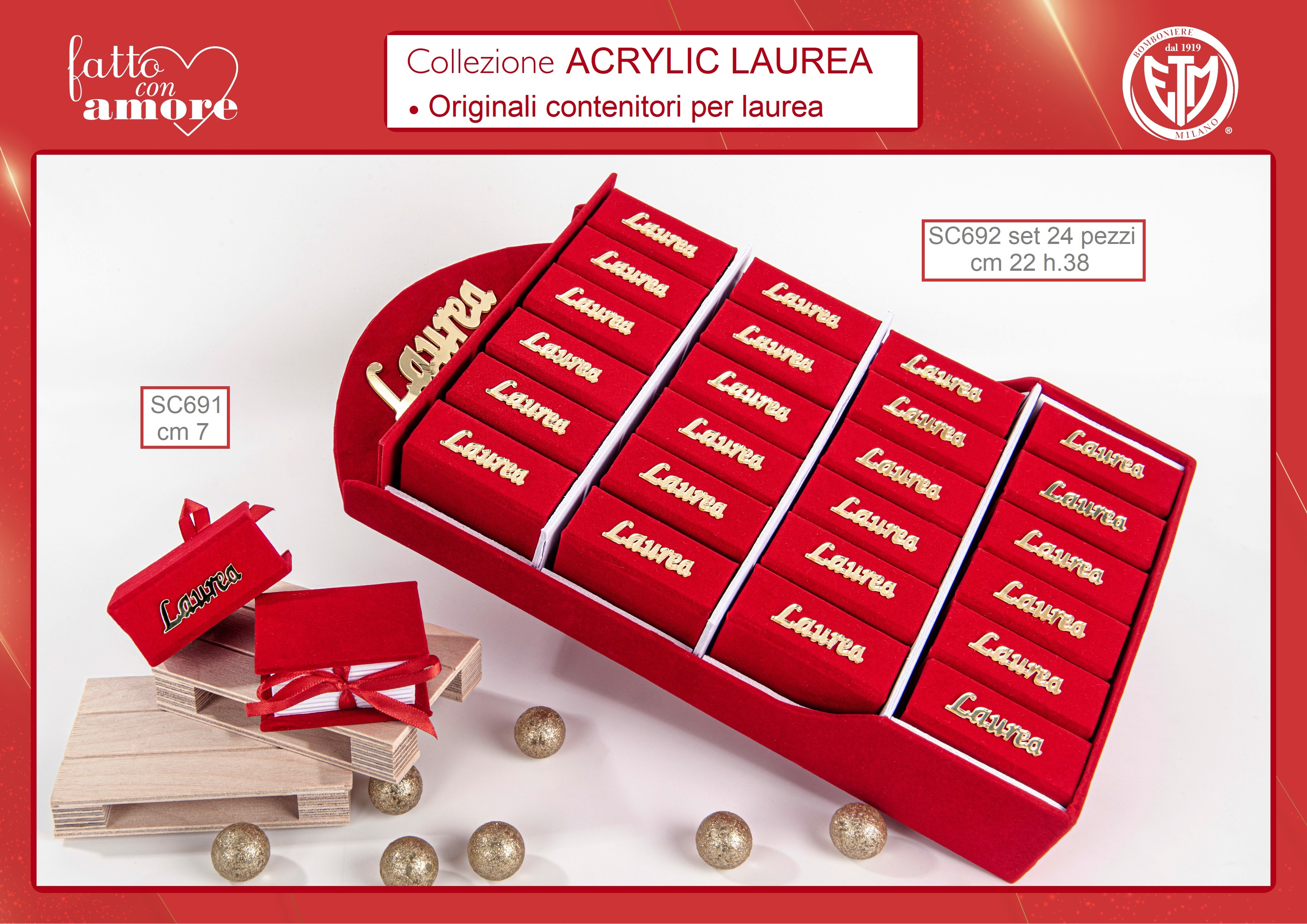 SET ASTUCCI LAUREA DA 24 PEZZI CON ESPOSITORE